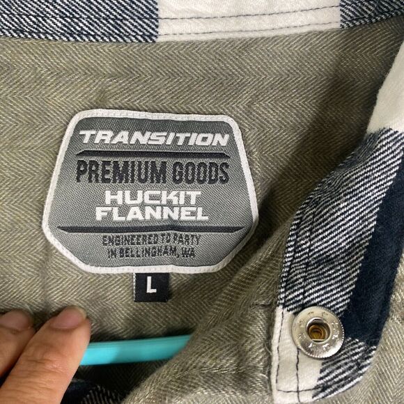 TRANSITION HUCKIT flannel shirt Men's Large Workwear Mechanic Soft - Picture 6 of 8